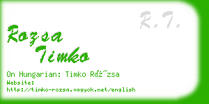 rozsa timko business card